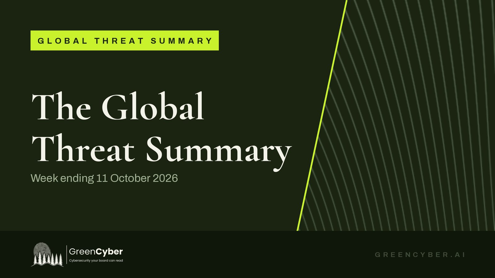 The Global Threat Summary, week ending 11 October 2026