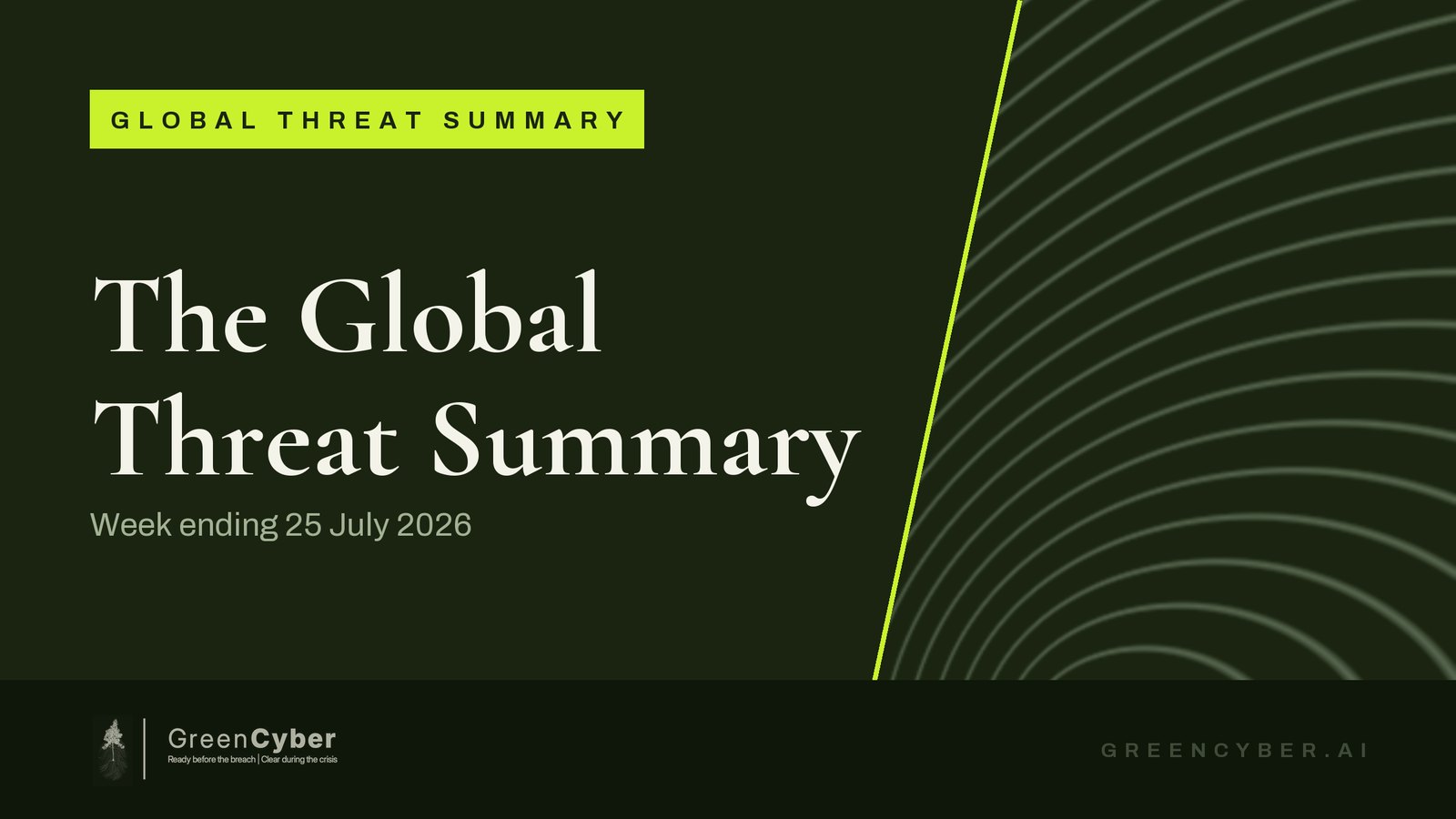The Global Threat Summary, week ending 25 July 2026